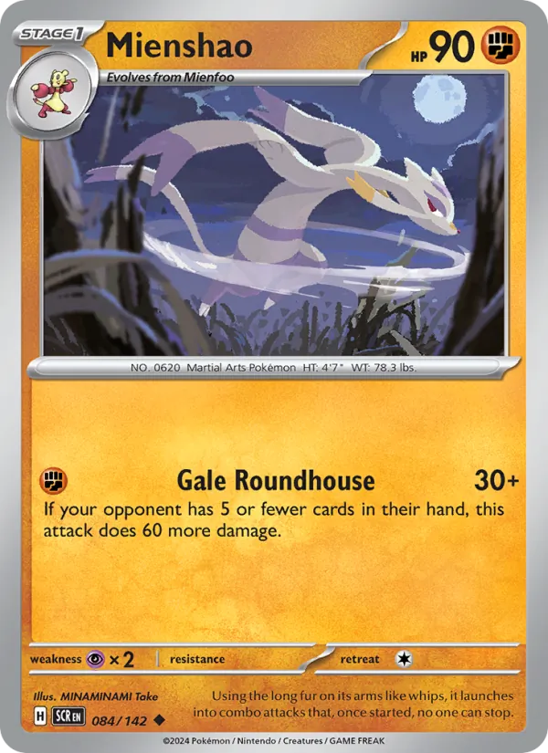 Mienshao Normal 084/142 Stellar Crown Pokémon Card