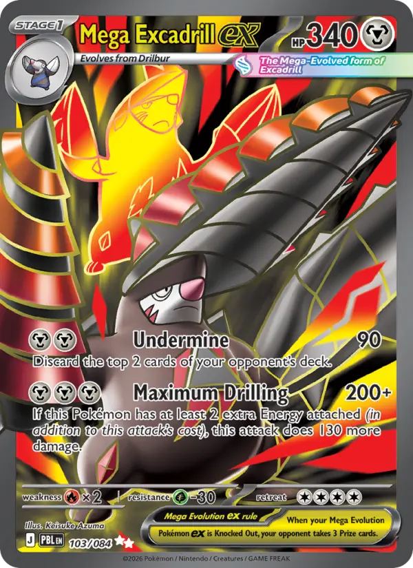 Mega Excadrill ex Holo 103/84 Pitch Black Pokémon Card