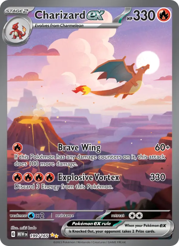 Charizard ex Holo 199/165 151 Pokémon Card