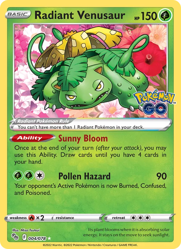 Radiant Venusaur Holo 004/78 Pokémon GO Pokémon Card