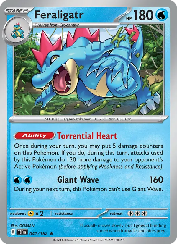 Feraligatr Reverse Holo 041/162 Temporal Forces Pokémon Card