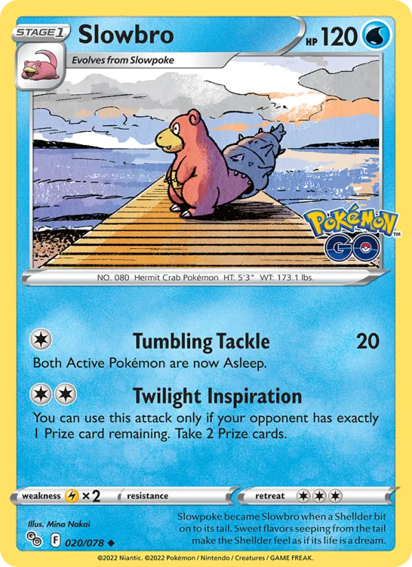 Slowbro Reverse Holo 020/78 Pokémon GO Pokémon Card