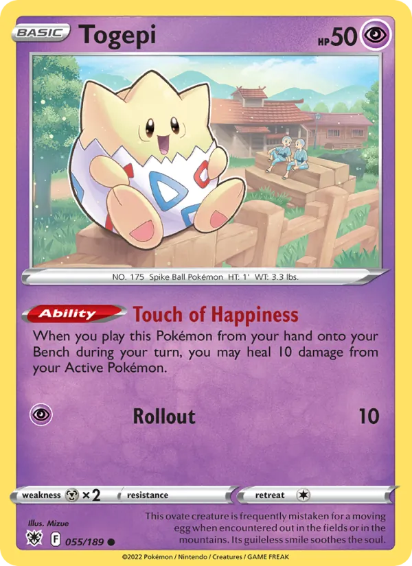 Togepi Reverse Holo 055/189 Astral Radiance Pokémon Card