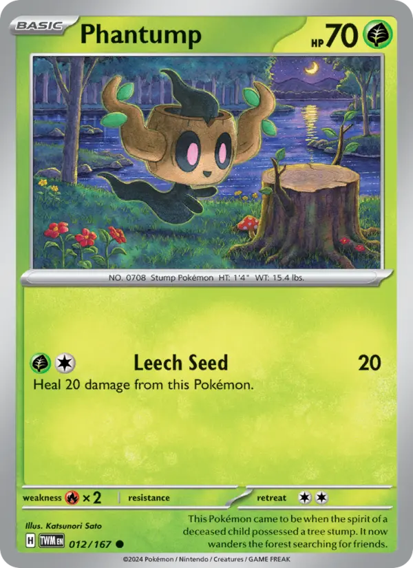 Phantump Reverse Holo 012/167 Twilight Masquerade Pokémon Card