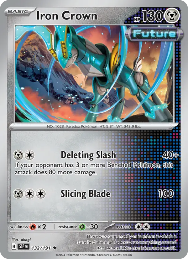 Iron Crown Reverse Holo 132/191 Surging Sparks Pokémon Card