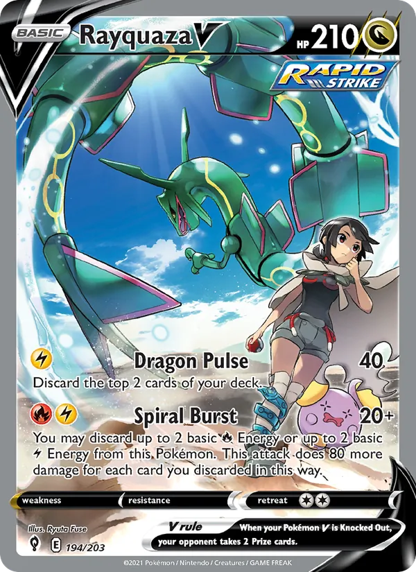 Rayquaza V Holo 194/203 Evolving Skies Pokémon Card