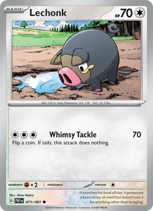 Lechonk Normal 071/91 Paldean Fates Pokémon Card
