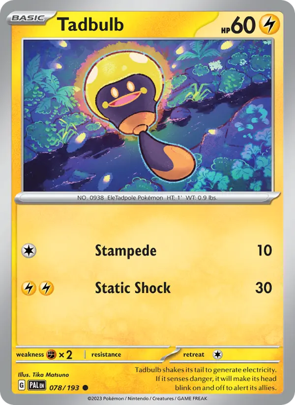 Tadbulb Non-Foil 078/193 Paldea Evolved Pokémon Card