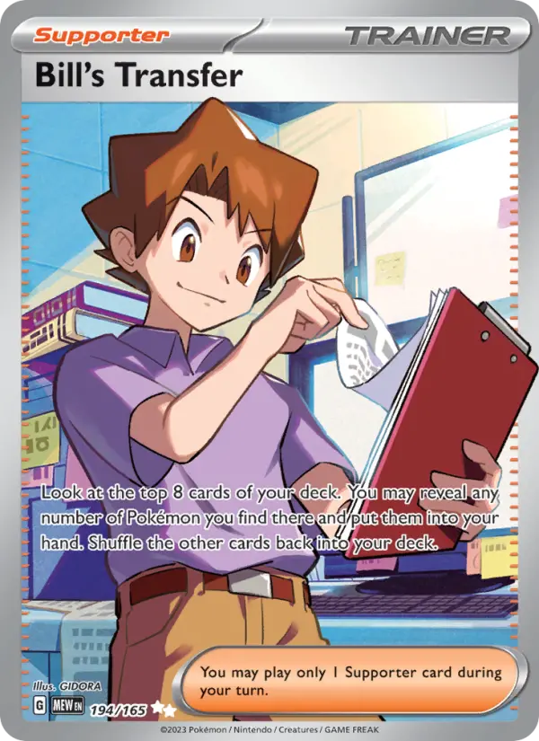 Bill's Transfer Holo 194/165 151 Pokémon Card