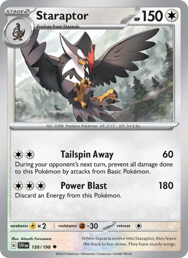 Staraptor Non-Foil 150/198 Scarlet & Violet Pokémon Card