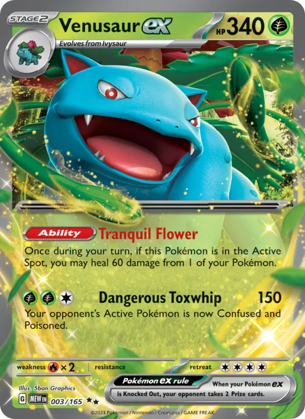 Venusaur ex Holo 003/165 151 Pokémon Card