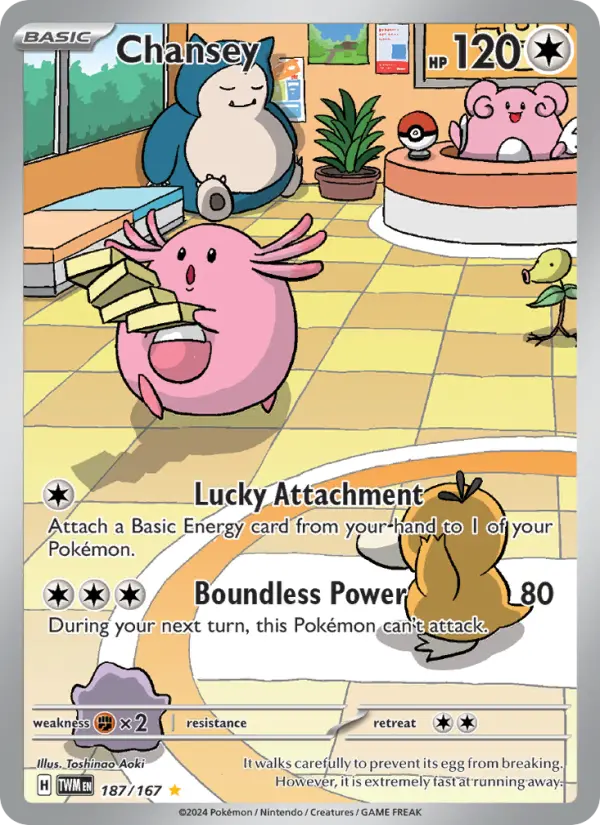 Chansey Holo 187/167 Twilight Masquerade Pokémon Card