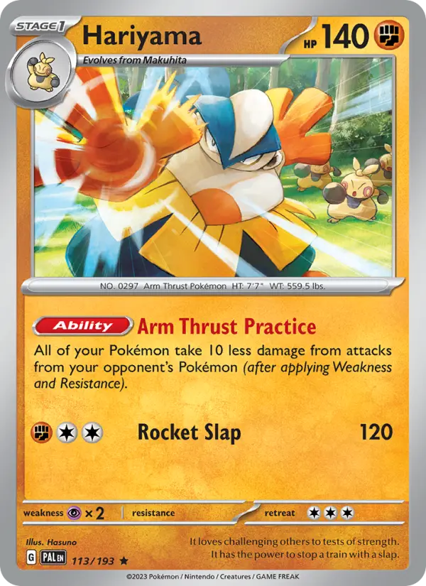 Hariyama Holo 113/193 Paldea Evolved Pokémon Card