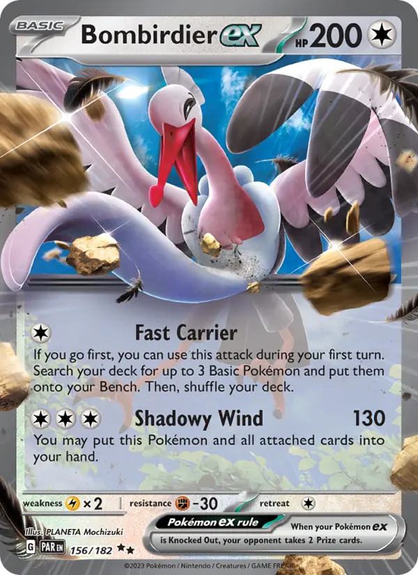 Bombirdier ex Holo 156/182 Paradox Rift Pokémon Card