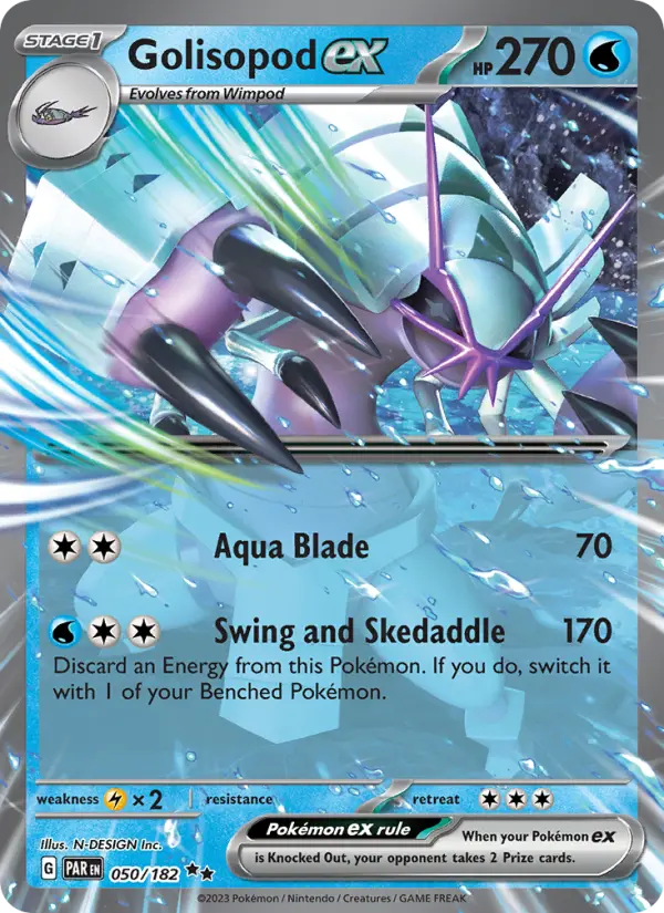 Golisopod ex Holo 050/182 Paradox Rift Pokémon Card