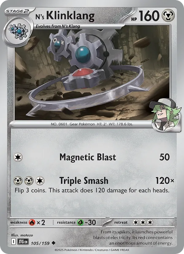 N's Klinklang Normal 105/159 Journey Together Pokémon Card