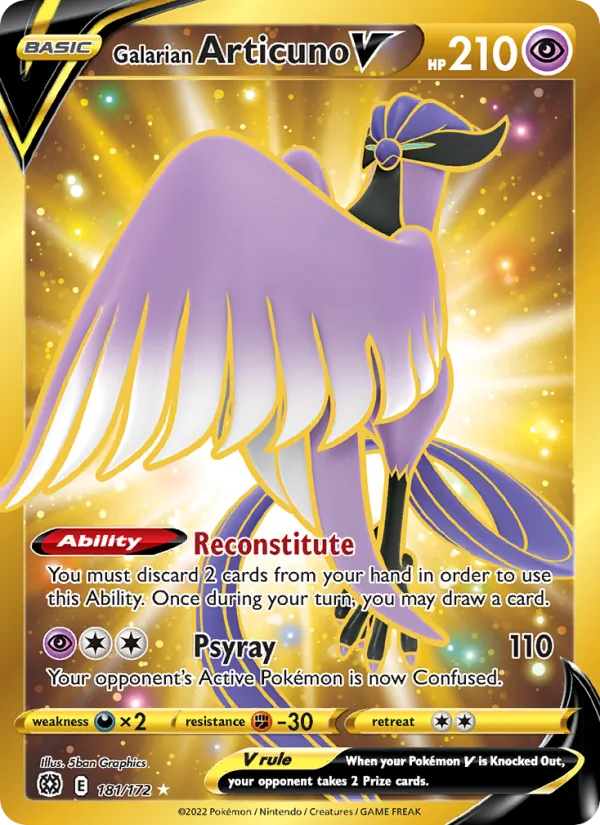 Galarian Articuno V Holo 181/172 Brilliant Stars Pokémon Card