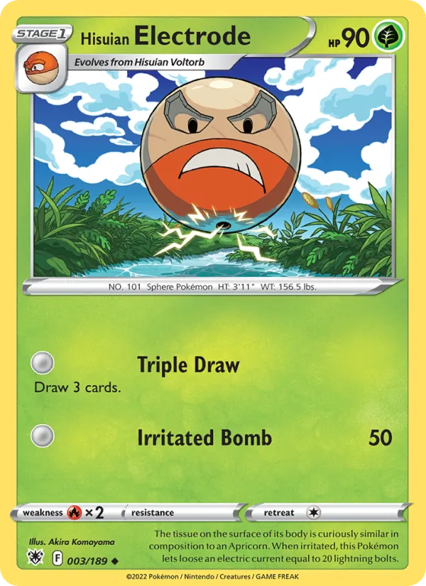 Hisuian Electrode Reverse Holo 003/189 Astral Radiance Pokémon Card