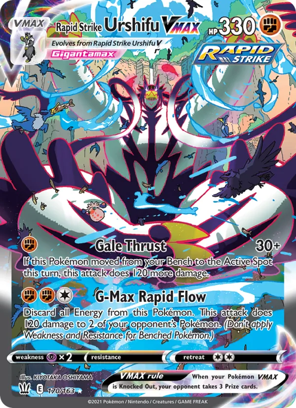 Rapid Strike Urshifu VMAX Holo 170/163 Battle Styles Pokémon Card