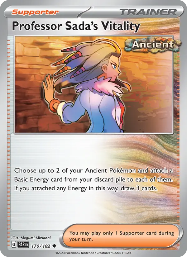 Professor Sada's Vitality Reverse Holo 170/182 Paradox Rift Pokémon Card