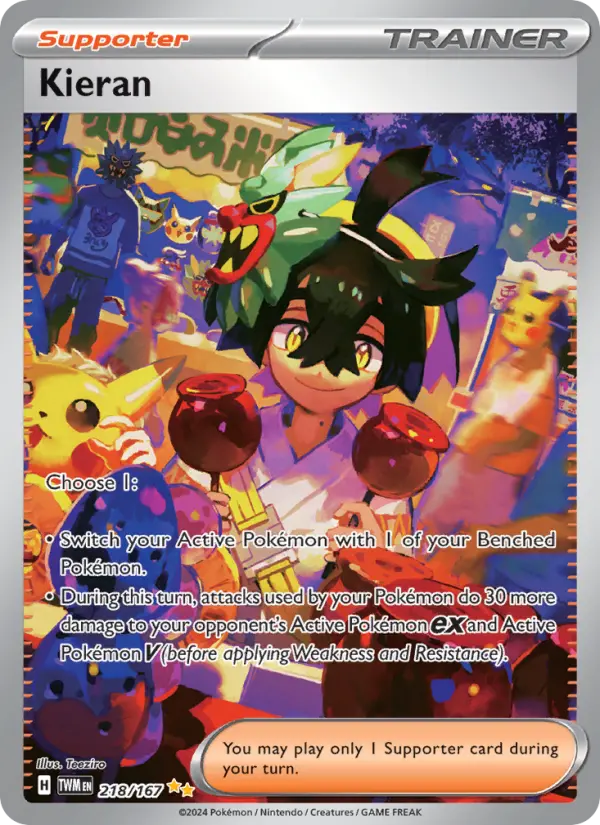 Kieran Holo 218/167 Twilight Masquerade Pokémon Card