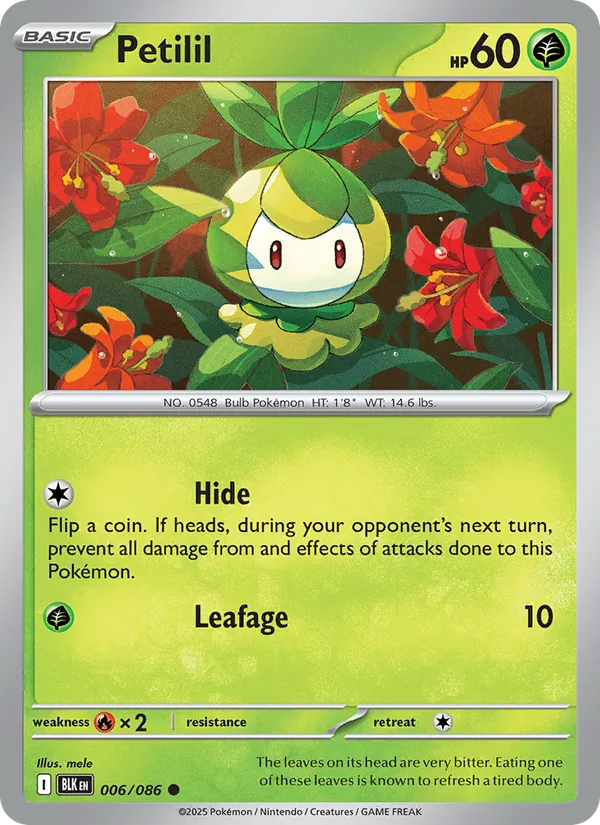Petilil Normal 006/86 Black Bolt Pokémon Card