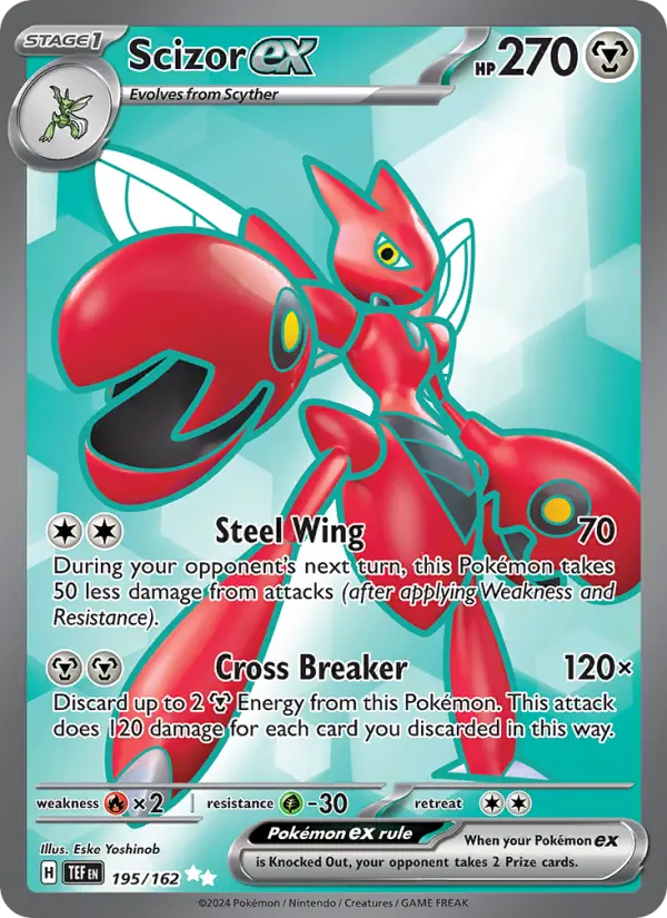 Scizor ex Holo 195/162 Temporal Forces Pokémon Card