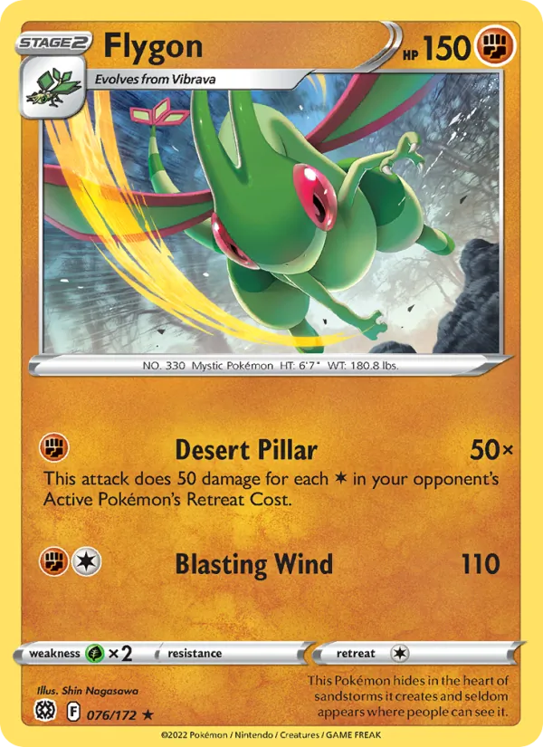Flygon Reverse Holo 076/172 Brilliant Stars Pokémon Card