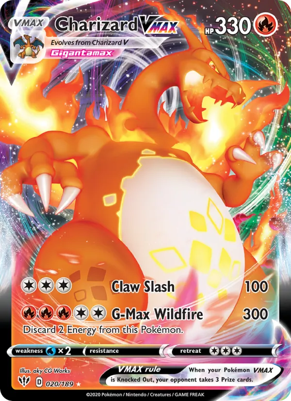Charizard VMAX Holo 020/189 Darkness Ablaze Pokémon Card