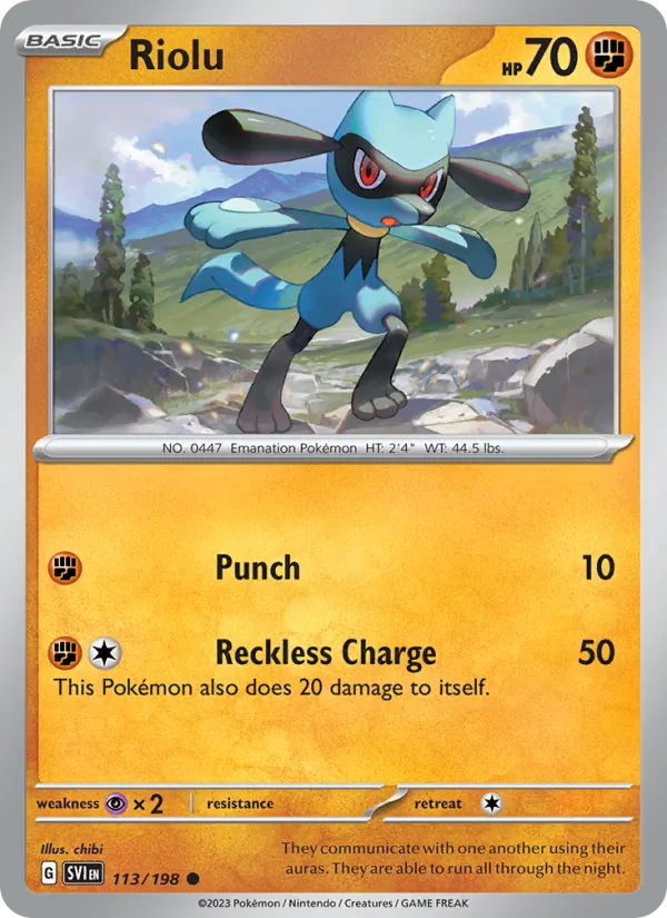 Riolu Non-Holo 113/198 Scarlet & Violet Pokémon Card