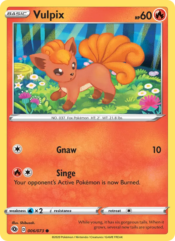 Vulpix Reverse Holo 006/73 Champion's Path Pokémon Card