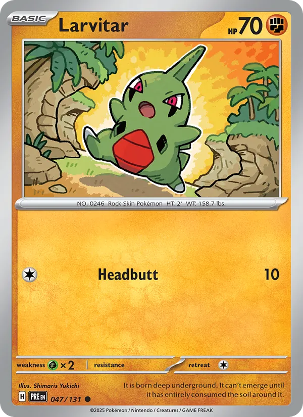 Larvitar Normal 047/131 Prismatic Evolutions Pokémon Card