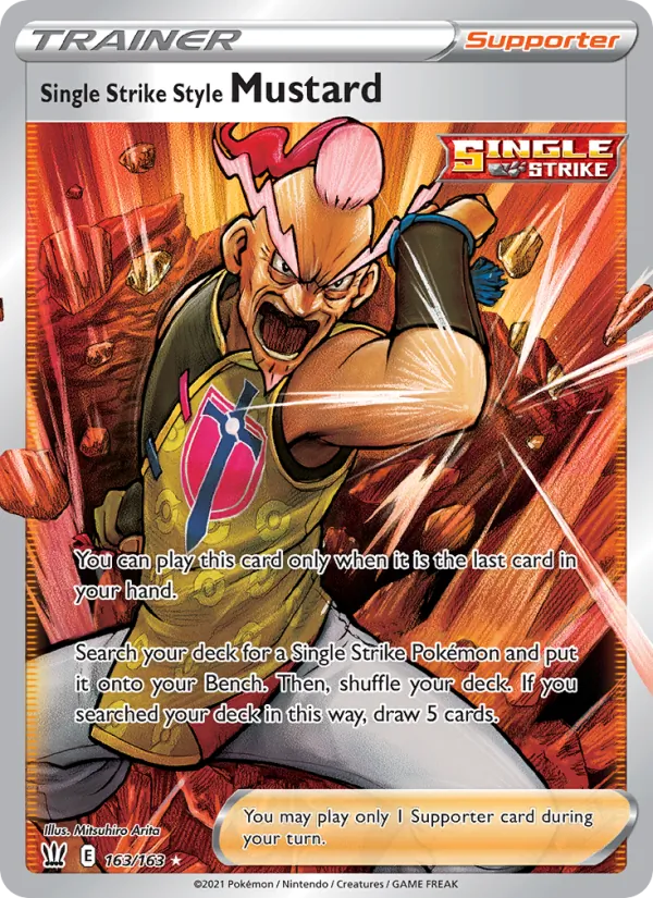 Single Strike Style Mustard Holo 163/163 Battle Styles Pokémon Card