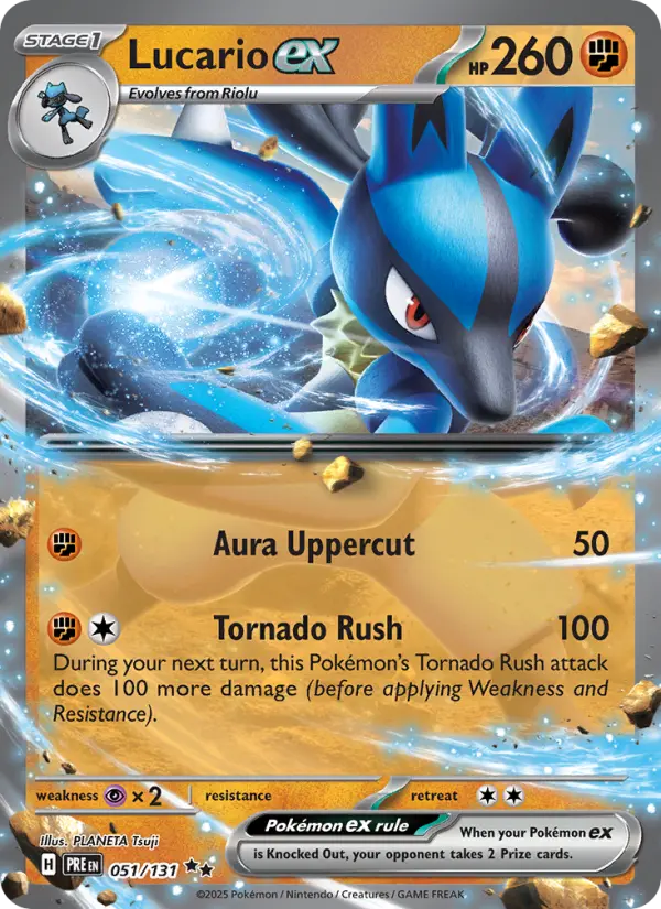 Lucario ex Holo 051/131 Prismatic Evolutions Pokémon Card