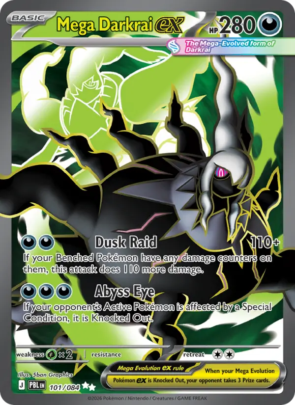 Mega Darkrai ex Holo 101/84 Pitch Black Pokémon Card