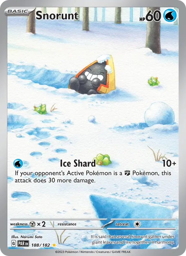 Snorunt Holo 188/182 Paradox Rift Pokémon Card