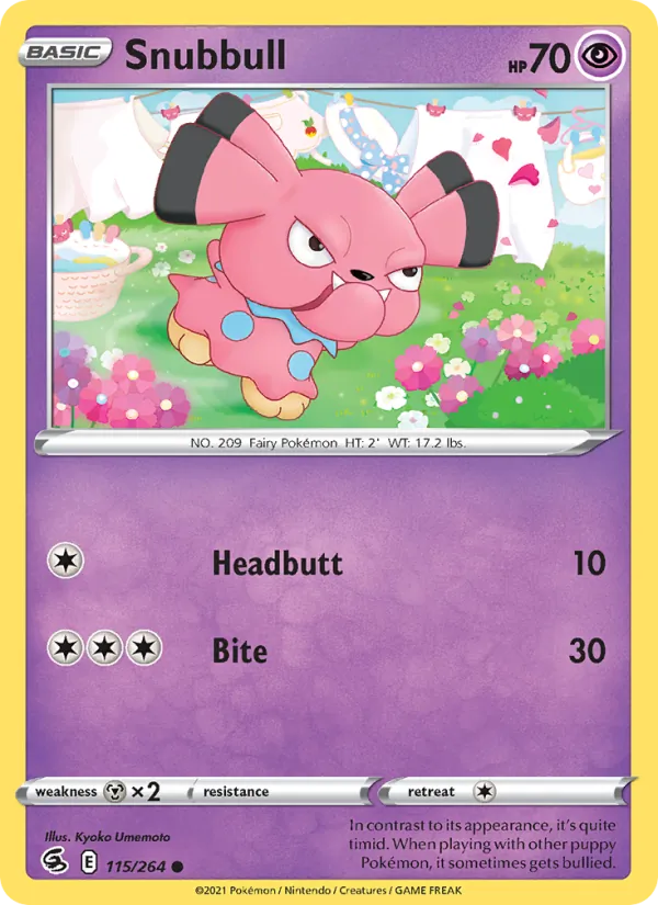 Snubbull Reverse Holo 115/264 Fusion Strike Pokémon Card