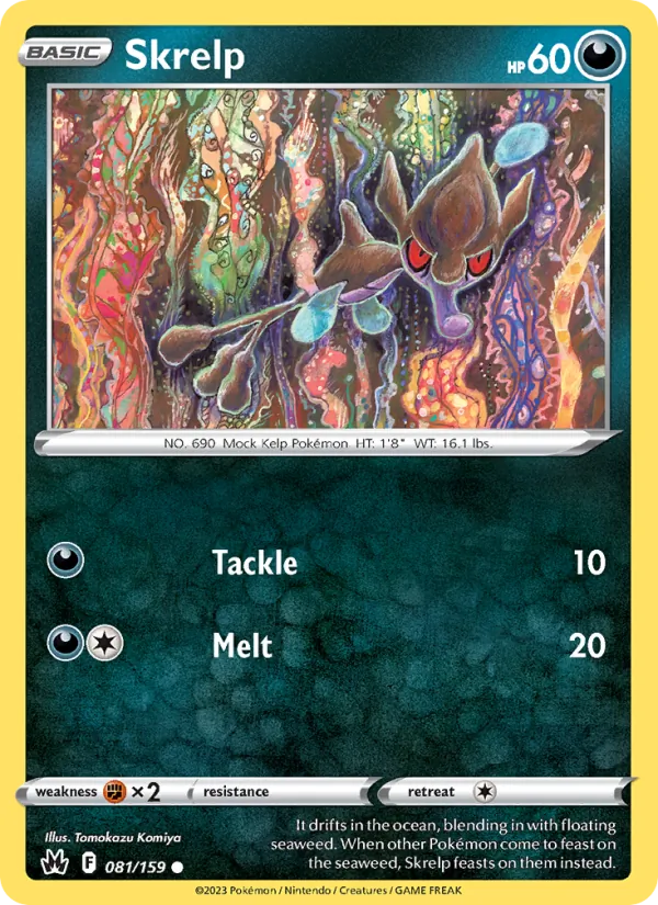 Skrelp Reverse Holo 081/159 Crown Zenith Pokémon Card