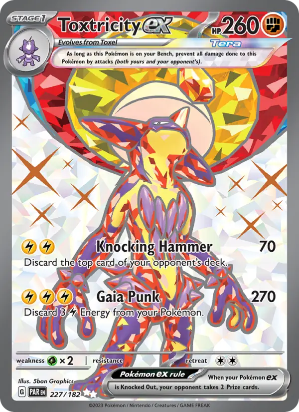 Toxtricity ex Holo 227/182 Paradox Rift Pokémon Card