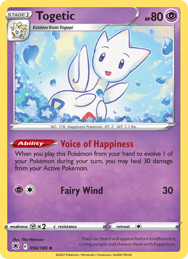 Togetic Reverse Holo 056/189 Astral Radiance Pokémon Card