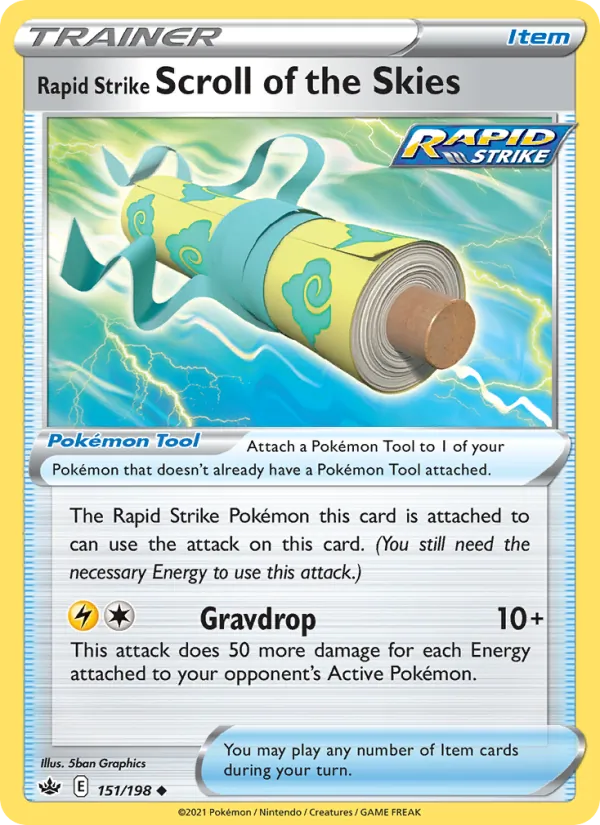 Rapid Strike Scroll of the Skies Reverse Holo 151/198 Chilling Reign Pokémon Card