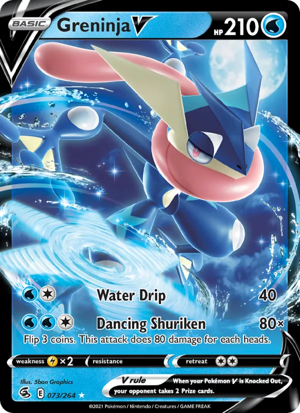Greninja V Holo 073/264 Fusion Strike Pokémon Card