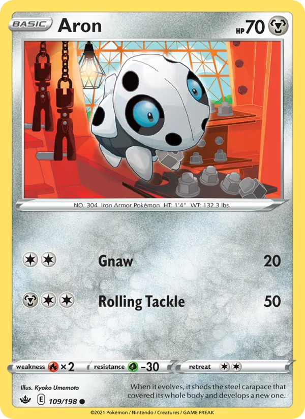 Aron Reverse Holo 109/198 Chilling Reign Pokémon Card
