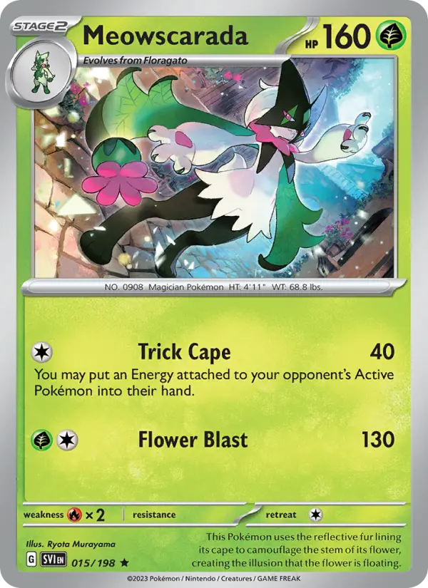 Meowscarada Holo 015/198 Scarlet & Violet Pokémon Card