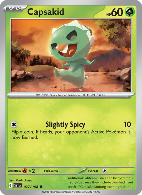 Capsakid Non-Foil 027/198 Scarlet & Violet Pokémon Card