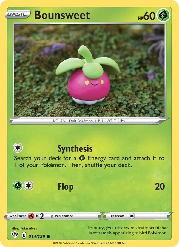 Bounsweet Reverse Holo 014/189 Darkness Ablaze Pokémon Card
