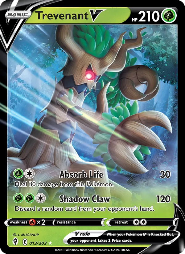 Trevenant V Holo 013/203 Evolving Skies Pokémon Card