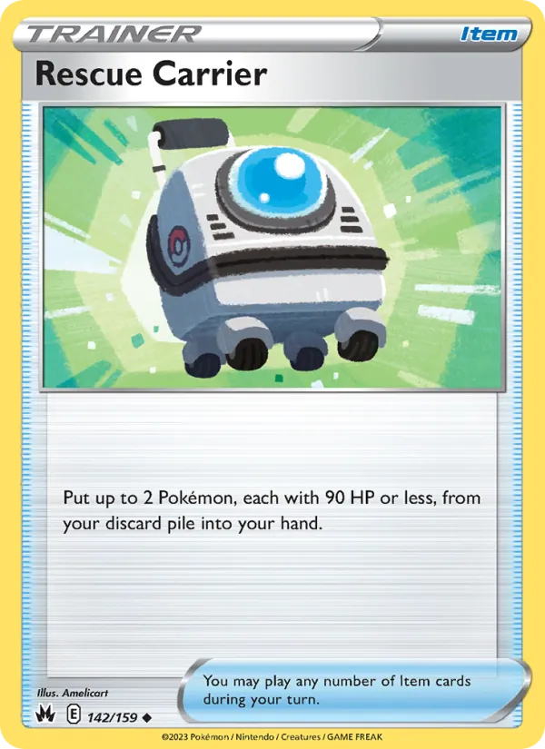 Rescue Carrier Reverse Holo 142/159 Crown Zenith Pokémon Card