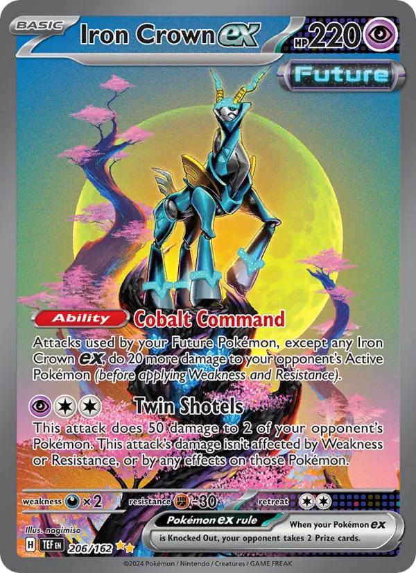 Iron Crown ex Holo 206/162 Temporal Forces Pokémon Card