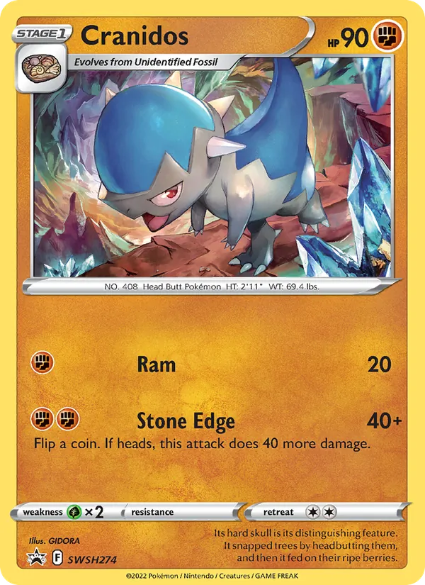 Cranidos Holo WH274/307 SWSH Black Star Promos Pokémon Card